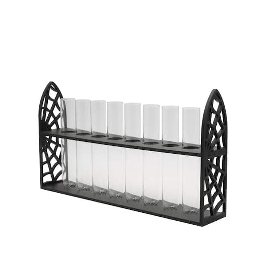 13" Clear Test Tube Vases with Black Spiderweb Arch Stand by Ashland®